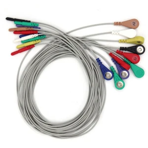 10-lead Din 1.5mm ECG/EKG TPU Cable Leadwire Holter Snap,For Patient Monitor - Picture 1 of 7