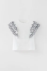 Zara EMBROIDERED SHIRT Girl  size 7 - Picture 1 of 8