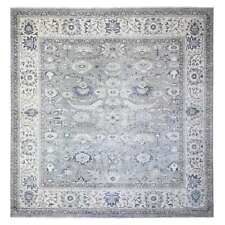 12'x12' Violet Mist Gray Fine Peshawar Hand Knotted Soft Wool Square Rug R88083