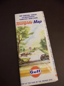 Vintage 1966 Gulf Tourgide Map NH-VT-MA-CT-RI - Picture 1 of 6