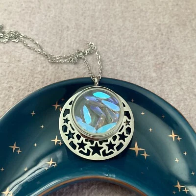 Stars Locket Celestial Pendant Made With Swarovski Crystals Space Galaxy Moon - Image 1 of 4