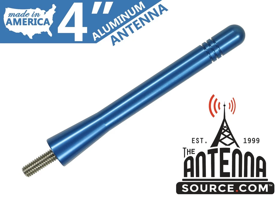 **SHORT**  4" BLUE ALUMINUM ANTENNA - FITS: 2010-2015 Can-Am Spyder ST/RT/RTS - Image 1 of 1
