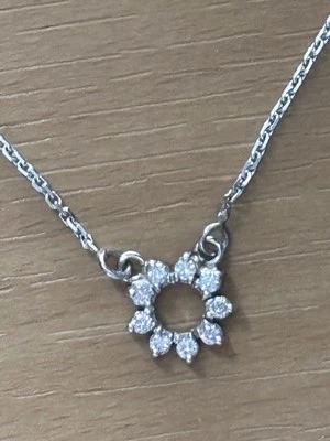 14K Italian necklace with  diamonds ,TDW .20pt,16” long,total weight 3.3gr,$895. - Изображение 1 из 4