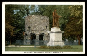 Postcard The Old Mill and Channing Monument, Newport, Rhode Island - Picture 1 of 2