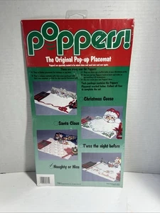 De colección 1989 Poppers Pop Up Manteles de Navidad Gansos Mesa de Vacaciones Nuevo de Lote Antiguo de 6 - Imagen 1 de 4