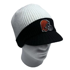 Cleveland Browns NFL Football Beanie Hat Cap Stretch White brim - Picture 1 of 9