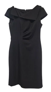 Chelsea Rose schwarz drapiert Etui-Kleid Größe 6 elegant Cocktail Party LBD - Bild 1 von 6