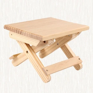Heavy Duty Chair Portable Home Folding Kids Stool Wooden Foldable Camping - Picture 1 of 12
