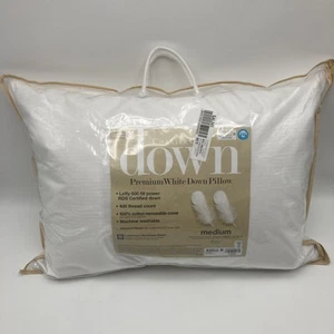 Charter Club Premium White Down Pillow Medium Density, White, QUEEN - Picture 1 of 8