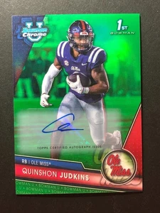 2023 Bowman U Chrome Quinshon Judkins 1st Bowman Prospect Auto 27/99 Green SP - Picture 1 of 2