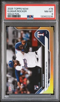 Graded 2025 Topps Now Kumar Rocker #78 Gold Foil /50 Rookie Baseball Card PSA 8 - Image 1 of 2