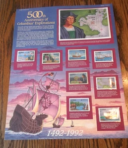 World of Stamps Series - 500th Anniversary of Columbus' Explorations 8 Stamps EC - Picture 1 of 4