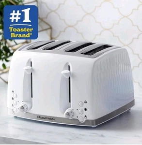 Russell Hobbs Honeycomb White 4 Slice Toast *Customer Return-*Defective - Picture 1 of 4