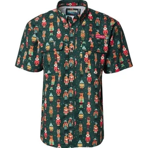 Magellan Outdoors Men's Laguna Madre Fishing Shirt Holiday Nutcracker Green $30 - Picture 1 of 5