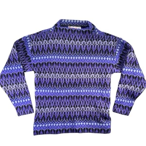 Vintage Jersey Modellbauer Island Wolle Ski Pullover Hans Heitsch S M Lambswool Lila - Bild 1 von 8