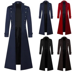 Medieval Pirate Cosplay Coat for Men Featuring Long Sleeves and Lapel Neckline - Picture 1 of 61