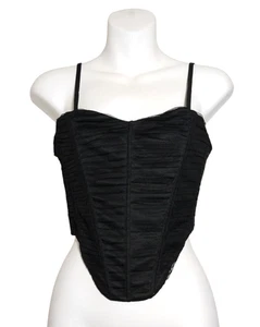 Jolie & Joy Korsett Top Reißverschluss Träger Netz schwarz Damen Jr M - Bild 1 von 10