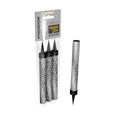 3x Candela Luminosa Nere e ARGENTO Fontana Fiaccola per torte dolci -Durata 45" - Immagine 1 di 2