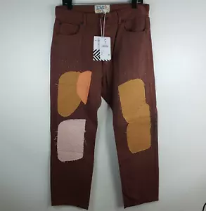 Sandrine Rose Jeans Women's 28 Rust Patchwork 32x29 Denim Free People Pants New - Picture 1 of 20