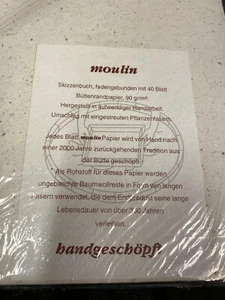 Handgebundenes handgeschöpft 32,5x22 Skizzenbuch Büttenrandpapier mit 40 Blatt - Bild 1 von 4