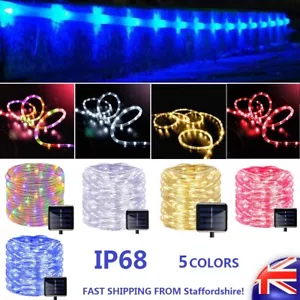 Solar 100Led Tube Rope Fairy String Strip Lights Waterproof Outdoor Garden Xmas - Picture 1 of 32