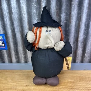 1980 HUGACHUM Witch Stuffed Doll Plush Patch Factory Halloween Handmade Rare 20" - Picture 1 of 16
