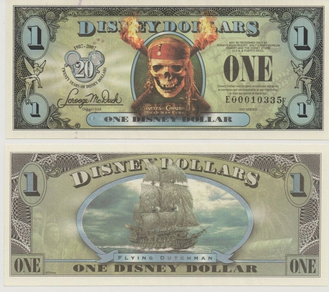 Pirates of the Caribbean Disney Dollars (1968-Now) for sale | eBay