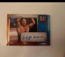 TNA impact wrestling KURT ANGLE TNA 10 INSCRIBED AUTOGRAPH card WWE /100