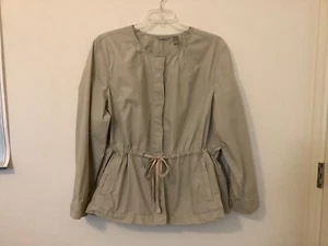 Chaqueta Liz Claiborne Bordada Cintura Cinch Talla 3X Color Bronceado Botones Belleza - Imagen 1 de 19