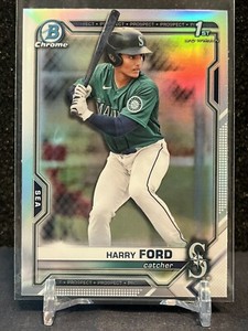 2021 Bowman Draft Chrome Harry Ford Refractor 1st Bowman #BDC-1 Seattle Mariners
