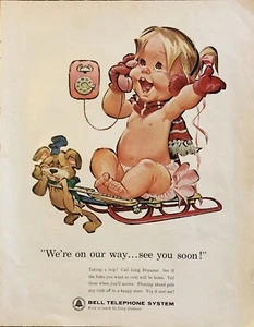 1964 Klingel Telefonanlage DRUCKANZEIGE Betsy Klingel Hundeschlitten Langstrecke Vintage 60er - Bild 1 von 5