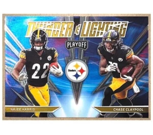 2021 Panini Playoff Thunder & Lightning NAJEE HARRIS + Claypool #TL-15 STEELERS! - Picture 1 of 2