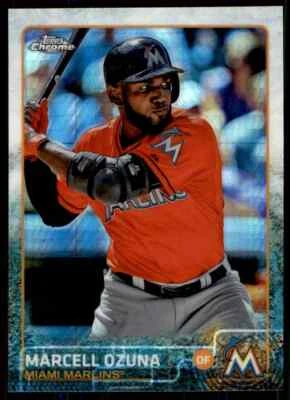 2015 Topps Chrome Prism Refractor Marcell Ozuna Miami Marlins #182 - Image 1 of 2