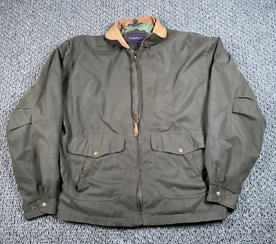 GANT Lightweight Jacket Adult Large Green Brown Leather Collar Internal Vest - Image 1 of 4