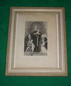 OLD ETCHING MADONNA MEYER FAMILY HANS HOLBEIN PINXT MEZZOTINT PICTURE MOTHER DAY - Bild 1 von 5