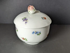 Meissen Porzellan Deckeldose - Blumen - plastische Rose - ca. Ø 11 cm - Bild 1 von 12