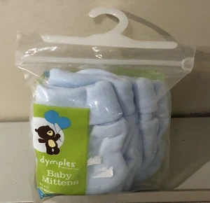 Newborn Cotton Baby Mittens 3 Pairs Blue Dymples No Scratch Hand Socks Gloves - Bild 1 von 6