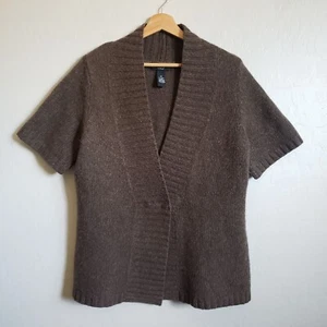Mercer & Madison Women's Lambswool Angora Rabbit Hair Cardigan Sweater Brown 1X - Picture 1 of 12