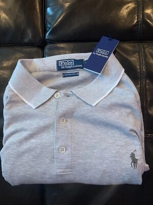 NWT Men's XL Ralph Lauren Polo Slim Fit Soft Grey Long Sleeve Shirt Aviator $125 - Image 1 of 4
