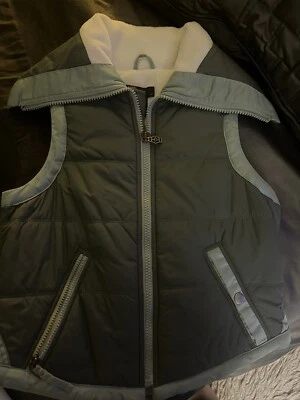 DIESEL SLEEVELESS 夹克背心 PUFFER 拉链 M 码中号 - 灰色/绿色 — 第 1/2 张图片