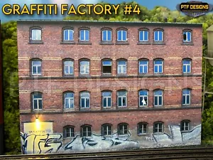 HO Scale Graffiti Factory #4 - Gebäude Wohnung mit LED - Kratzer gebaut 1:87 Walthers - Bild 1 von 6