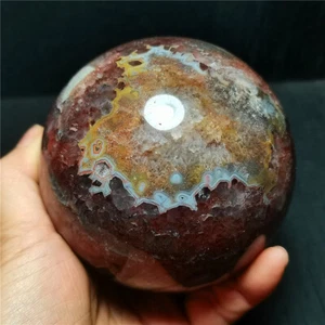 RARE 1196.7g Natural Colorful Banded Agate Crystal Quartz Ball Healing WD1229 - Picture 1 of 20