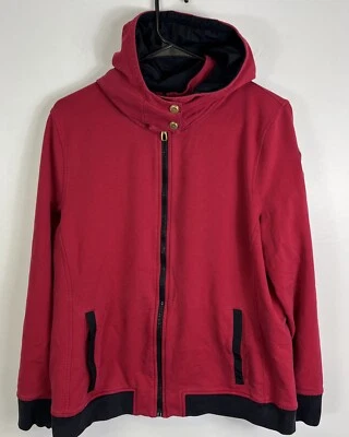 Lauren Ralph Lauren Active Hoodie Women’s XL Red Full Zip Sleeve Patch Logo - Imagem 1 de 4