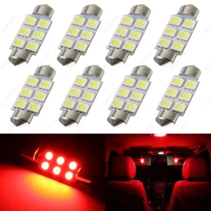 8 X Rojo 41mm 42mm 6SMD 5050 Festón Domo Mapa Luz LED 578 211-2 212-2 + HERRAMIENTA - Imagen 1 de 6
