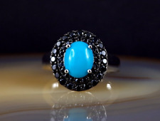 Ring Silber 925 blau Achat Spinell 20 mm - elegant funkelnd & modern