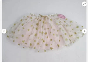POPATU GIRLS GLITTER STARS TULLE TUTU SKIRT (WHITE/ ROSE/GOLD , 2T/3T)NWT - Picture 1 of 6