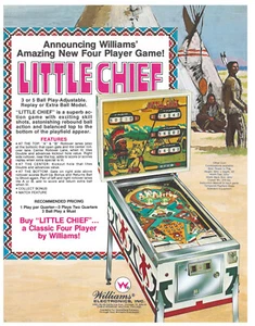 Little Chief Williams Pinball Flyer / Ad / Brochure - Hard to Find - Mint - Picture 1 of 1