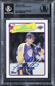 Kings Luc Robitaille Authentic Signed 1988 Topps #124 Card BAS Slabbed - Picture 1 of 2