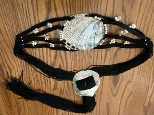 Unique Polynesian Seashell Pearl Braided Belt - Bild 1 von 4