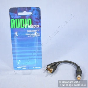 Leviton 1-RCA Audio Jack to 2-RCA Plugs Y Adapter Converter Cable C5402 - Picture 1 of 6